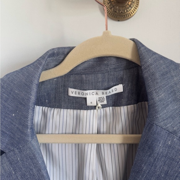 EUC Veronica Beard Linen Denim Miller Dickey Jacket Blazer - Picture 4 of 4